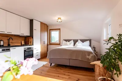Küche/Küchenzeile in der Unterkunft Landhaus & Ferienwohnungen Bergrast