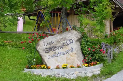 Ein Garten an der Unterkunft Schattaugut
