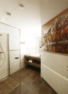 Ein Badezimmer in der Unterkunft Alpenapartments Unterschlag