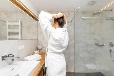 Ein Badezimmer in der Unterkunft Hotel Forellenhof