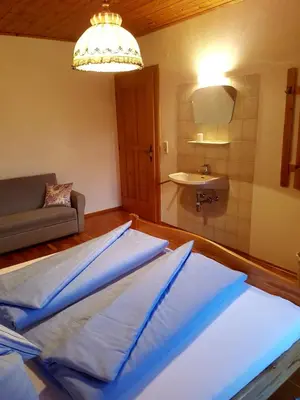 Ein Bett oder Betten in einem Zimmer der Unterkunft Biohof Poinsitgut
