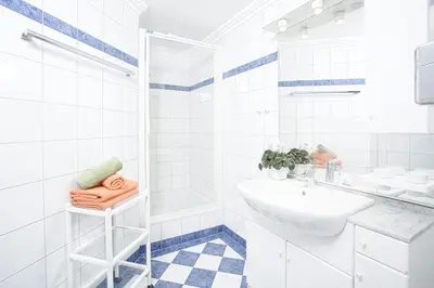 Ein Badezimmer in der Unterkunft Frühstückspension Oberweissburg