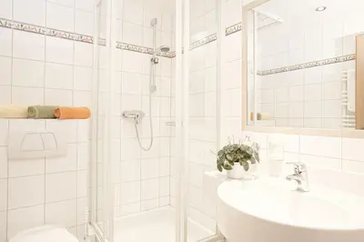 Ein Badezimmer in der Unterkunft Frühstückspension Oberweissburg