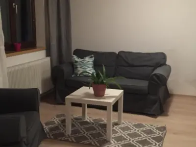 Ein Sitzbereich in der Unterkunft Ferienwohnung Am Sonnenhang