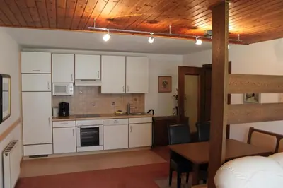 Küche/Küchenzeile in der Unterkunft Appartements Landhaus Monika Jäger