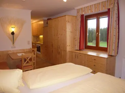 Ein Bett oder Betten in einem Zimmer der Unterkunft Ferienhof Grossgrub