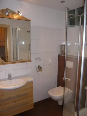 Ein Badezimmer in der Unterkunft Ferienhof Grossgrub