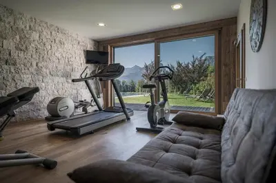 Das Fitnesscenter und/oder die Fitnesseinrichtungen in der Unterkunft Bachmanngut