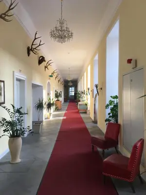 Ein Sitzbereich in der Unterkunft Wohnung Schloss Mondsee