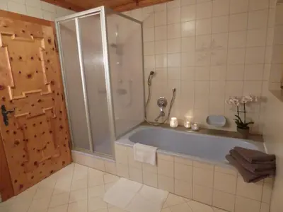 Ein Badezimmer in der Unterkunft Zirbenchalet Eggriedl