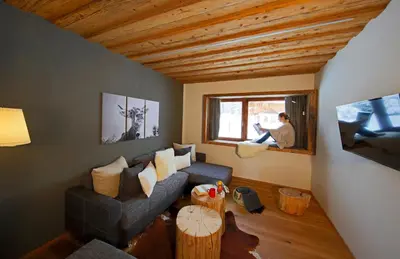 Ein Sitzbereich in der Unterkunft Ramsbergerhof