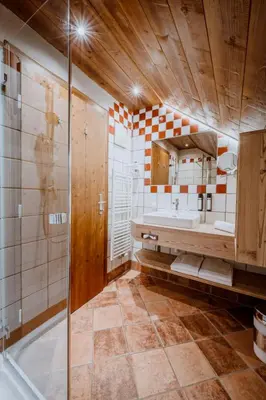 Ein Badezimmer in der Unterkunft Almwelt Austria