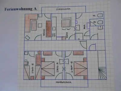 Grundriss der Unterkunft Appartement 