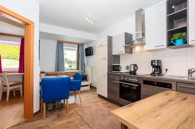 Küche/Küchenzeile in der Unterkunft Appartements am Edthof