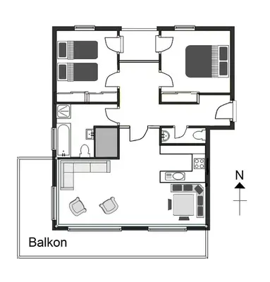Grundriss der Unterkunft Apartment Coley