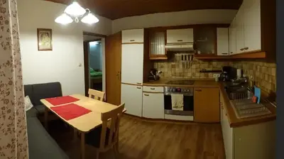 Küche/Küchenzeile in der Unterkunft Ferienwohnung Karin Humer