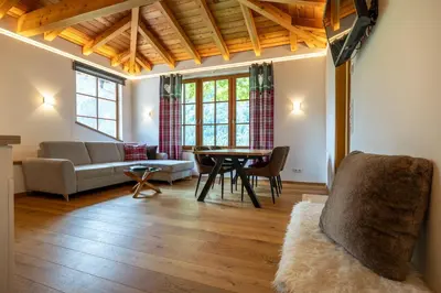 Ein Sitzbereich in der Unterkunft Der Lammhof - Appartements Kaswurm