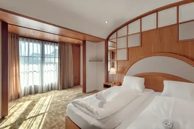 Ein Bett oder Betten in einem Zimmer der Unterkunft Die feine Herberge