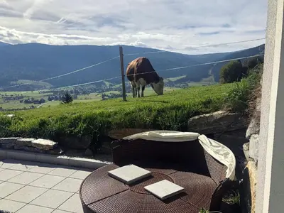 Ein allgemeiner Bergblick oder ein Berglick von der Ferienwohnung aus