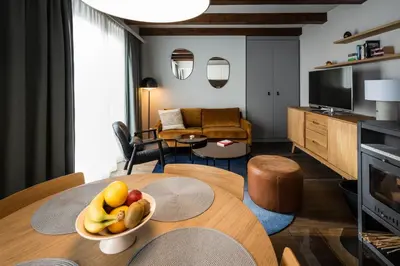 Ein Sitzbereich in der Unterkunft Exklusive Seeappartements beim Elfenhaus