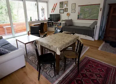 Ein Sitzbereich in der Unterkunft Nordwand Apartment