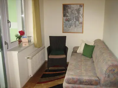 Ein Sitzbereich in der Unterkunft Haus Schütter