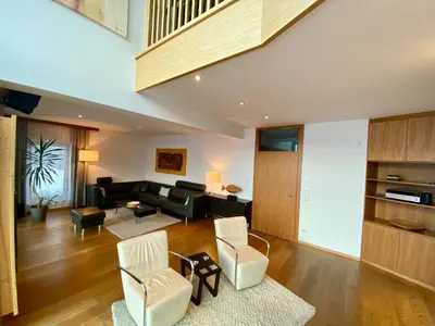 Ein Sitzbereich in der Unterkunft Chalet Das Atrium
