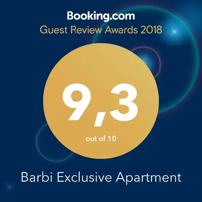 Ein Zertifikat, Auszeichnung, Logo oder anderes Dokument, das in der Unterkunft Barbi Exclusive Apartment ausgestellt ist