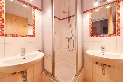 Ein Badezimmer in der Unterkunft Gut Vögeihof