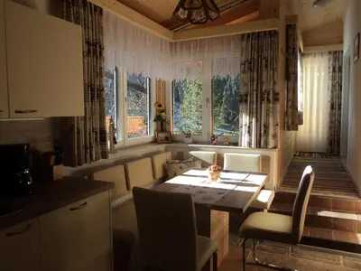 Ein Sitzbereich in der Unterkunft Bergblick