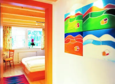 Ein Bett oder Betten in einem Zimmer der Unterkunft Ferienwohnung Anderl