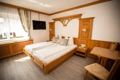 Ein Bett oder Betten in einem Zimmer der Unterkunft Pension Knoll