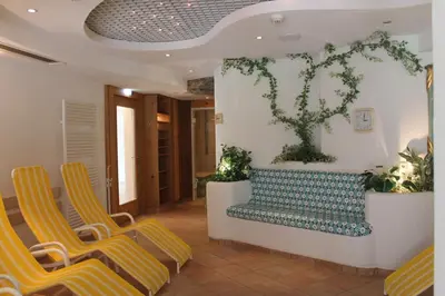 Ein Sitzbereich in der Unterkunft Hotel Druschhof