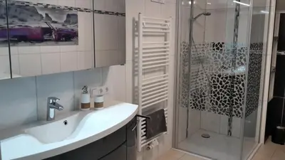 Ein Badezimmer in der Unterkunft Greenheart Aussee
