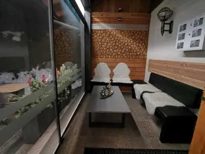 Ein Sitzbereich in der Unterkunft Gästehaus Amadé