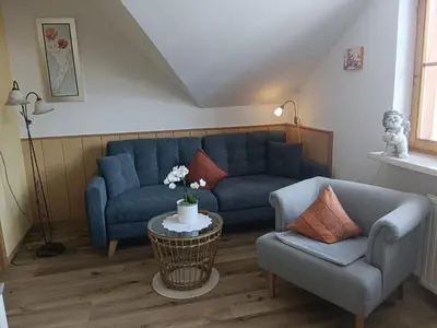 Ein Sitzbereich in der Unterkunft Apartments Egger Barbara