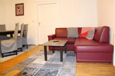 Ein Sitzbereich in der Unterkunft Stadtappartements Oppeneiger