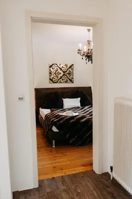 Ein Bett oder Betten in einem Zimmer der Unterkunft Chalet Austria, famous ski areas around us, 15 min to salzburg city, direct mountain view, up to 10 people