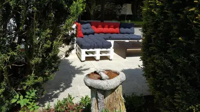 Ein Garten an der Unterkunft Apartments Almstein