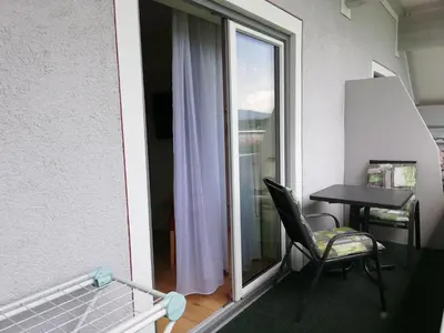 Ein Sitzbereich in der Unterkunft Ferienwohnung Marina