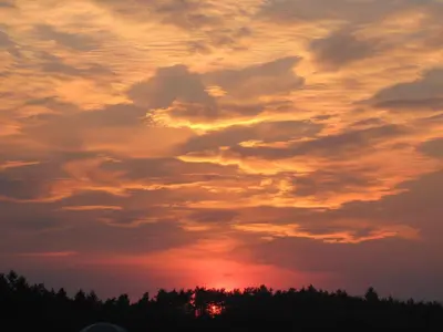 Blick auf den Sonnenuntergang/Sonnenaufgang von des Chalets aus oder aus der Nähe