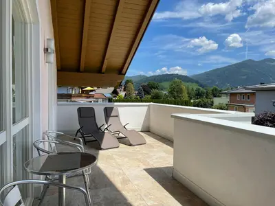 Ein allgemeiner Bergblick oder ein Berglick von der Ferienwohnung aus