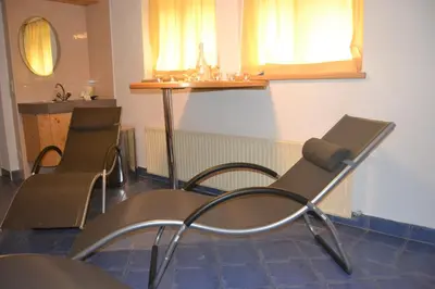 Ein Sitzbereich in der Unterkunft Fesengut
