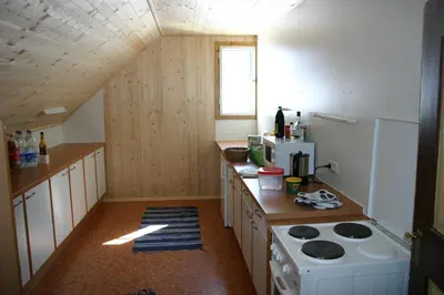 Küche/Küchenzeile in der Unterkunft Die Traunmühle