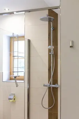 Ein Badezimmer in der Unterkunft Die Traunmühle