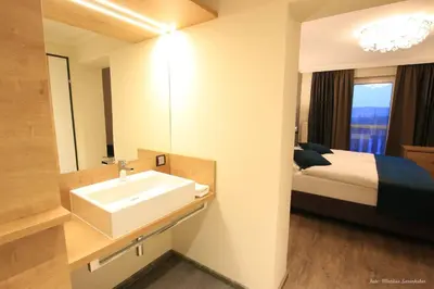 Ein Bett oder Betten in einem Zimmer der Unterkunft Gasthof Alpenblick