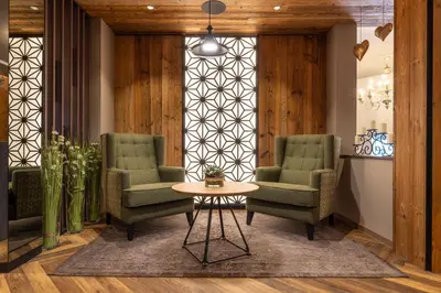 Ein Sitzbereich in der Unterkunft Spa&Aktiv Hotel Lavendel