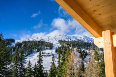 Ein allgemeiner Bergblick oder ein Berglick von des Chalets aus