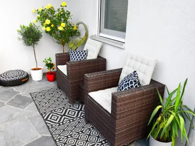 Ein Sitzbereich in der Unterkunft Ferienwohnung in Seewalchen