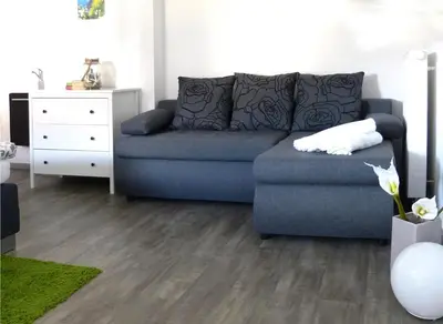 Ein Sitzbereich in der Unterkunft Ferienwohnung in Seewalchen